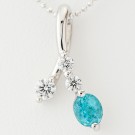 パライバトルマリンの宝石 パライバトルマリン0.516ct ダイヤネックレス