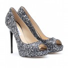 ジミーチュウのアパレル ジミーチュウ BLACK GLITTER SHOES