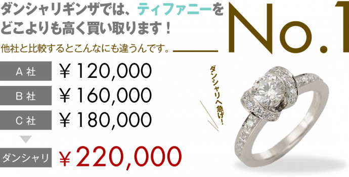 ティファニーの高額買取ならDan-Sha-Riにお任せください。魅力的なジュエリーを生み出し続けるティファニーはどのモデルでも高額査定が可能です。