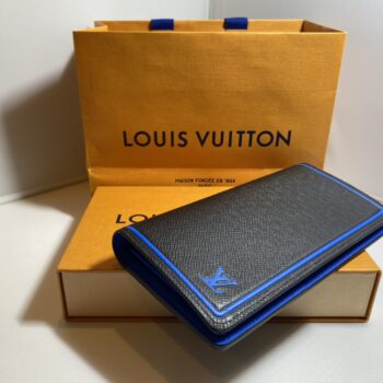 ルイヴィトン　ポルトフォイユブラザ　ノワール×ブルー　黒×青　長財布　タイガ　M63300